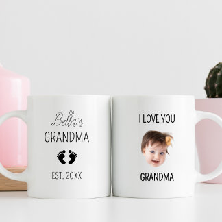 Modern Custom Baby Photo Gift For Grandma Name コーヒーマグカップ