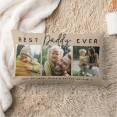 Modern Custom Best Daddy Ever | 3 Photo ランバークッション (ブランケット)