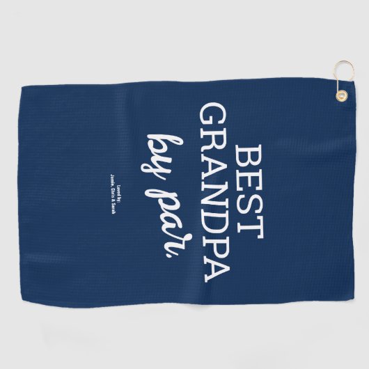 Modern Custom Best Grandpa by Par Blue ゴルフタオル (横)