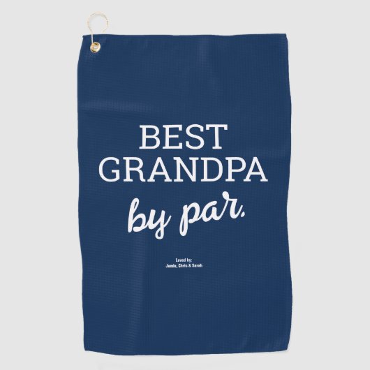 Modern Custom Best Grandpa by Par Blue ゴルフタオル (正面)