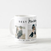 Modern Custom Best Mommy Ever | 3 写真 コーヒーマグカップ (正面左)