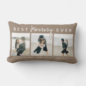 Modern Custom Best Mommy Ever | 3 Photo ランバークッション (正面)