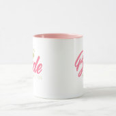 Modern Custom Bride Name Pink Glittery Diamond マグカップ (中央)
