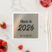Modern Custom Brushed Metal 2026 New Years Party スタンダードカクテルナプキン (インサイチュ)
