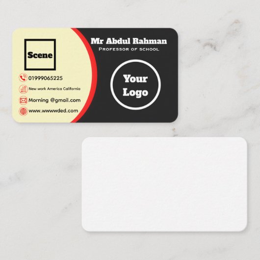 Modern Custom Business Card 名刺 (正面/裏面)