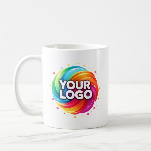 Modern Custom Business Logo Branded Coffee Mug コーヒーマグカップ (左)