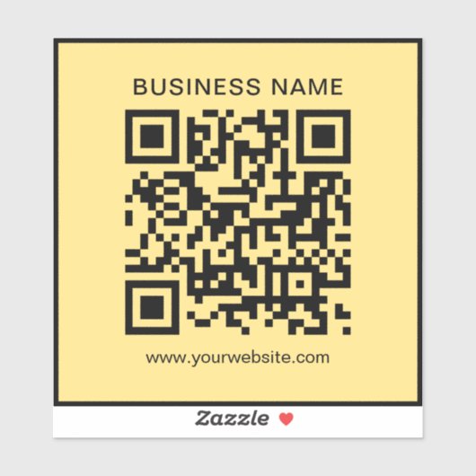 Modern Custom Business Name Url QR Code Template シール (シート)