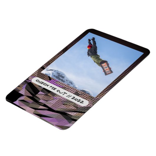 Modern Custom Caption Flexible Photo Magnet マグネット (左側)