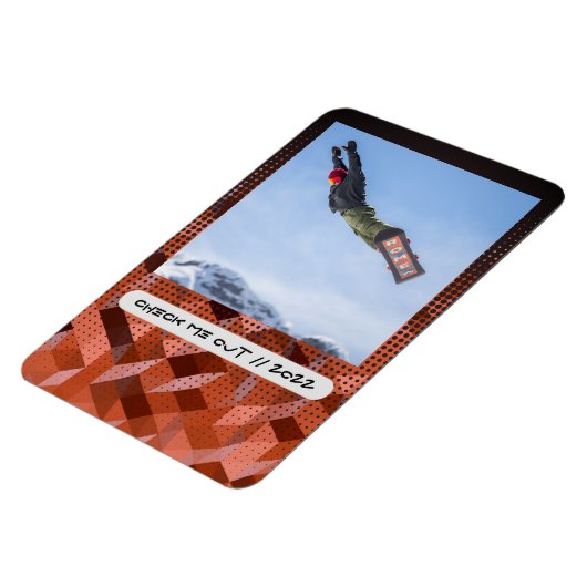 Modern Custom Caption Flexible Photo Magnet マグネット (左側)