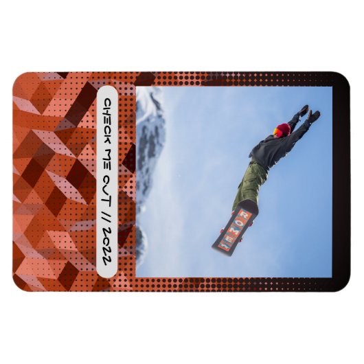 Modern Custom Caption Flexible Photo Magnet マグネット (横)