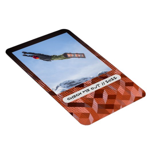 Modern Custom Caption Flexible Photo Magnet マグネット (右側)