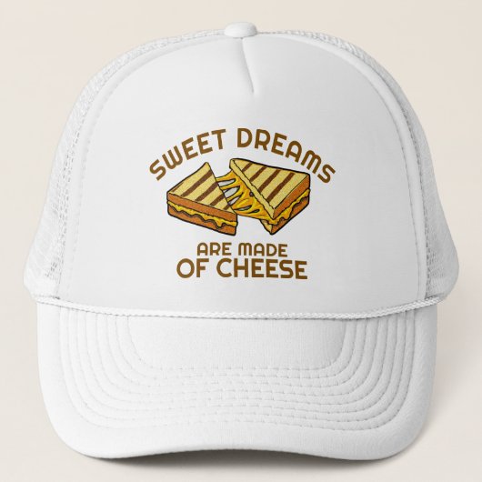 Modern Custom Cheese Bread Yellow Text キャップ (正面)
