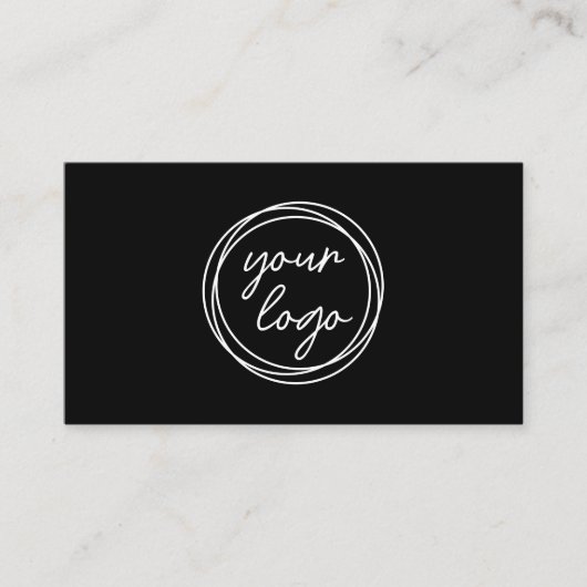 Modern Custom Color Logo Professional Black 名刺 (正面)