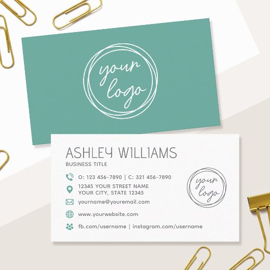 Modern Custom Color Logo Professional Green 名刺