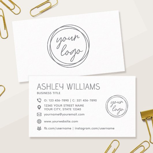 Modern Custom Color Logo Professional White 名刺