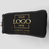 Modern Custom Company Business Logo Black Branded  ゴルフヘッドカバー (正面)