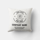 Modern Custom Company Logo Branding Throw Pillow クッション (裏面)