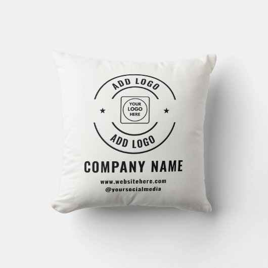 Modern Custom Company Logo Branding Throw Pillow クッション (正面)