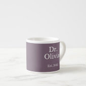 Modern Custom Dr. Name With Date Violet エスプレッソカップ (正面右)