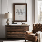 Modern Custom Family Last Name Wall Art Neutral  ポスター