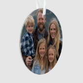 Modern Custom Family Photo Holiday Personalized オーナメント (正面)