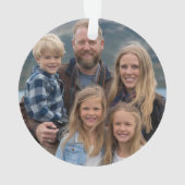 Modern Custom Family Photo Holiday Personalized オーナメント (裏面)