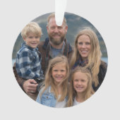 Modern Custom Family Photo Holiday Personalized オーナメント (正面)