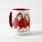 Modern Custom Family Photo & Text  マグカップ (正面左)