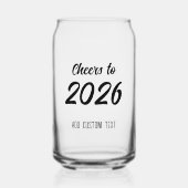 Modern Custom Festive Cheers 2026 New Years Party ガラス缶 (正面)