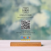 Modern Custom Google Reviews QR Code Business Logo アクリルサイン (ニュートラル)