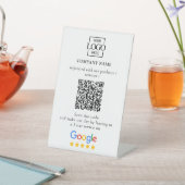 Modern Custom Google Reviews QR Code Business Logo 台座サイン (インサイチュ)