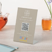 Modern Custom Google Reviews QR Code Business Logo 台座サイン (インサイチュ)