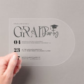 Modern Custom Graduation Party Invite アクリル招待状 (インサイチュ (ポータブル))