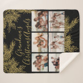 Modern Custom Grandma's Christmas Photo Collage シェルパブランケット (正面(横))