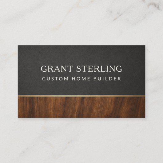 Modern Custom Home Builder Wood Professional 名刺 (正面)