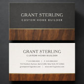 Modern Custom Home Builder Wood Professional 名刺