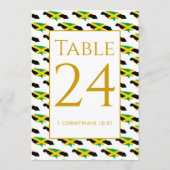 Modern Custom JAMAICA Event Wedding Table Number サンキューカード (裏面)
