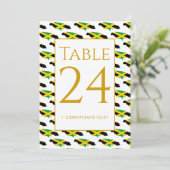 Modern Custom JAMAICA Event Wedding Table Number サンキューカード (スタンド正面)