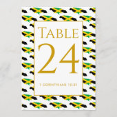Modern Custom JAMAICA Event Wedding Table Number サンキューカード (正面)