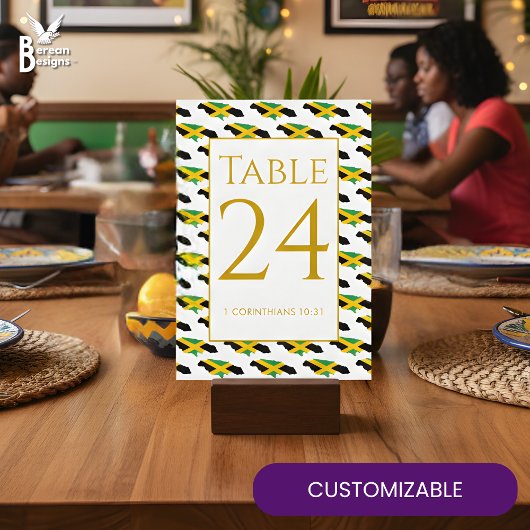 Modern Custom JAMAICA Event Wedding Table Number サンキューカード