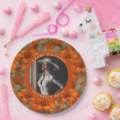 Modern Custom Lilies Themed Birthday Party ペーパープレート (パーティー)