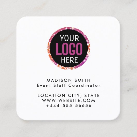 Modern Custom Logo and QR Code スクエア名刺 (正面)