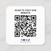 Modern Custom Logo and QR Code スクエア名刺 (裏面)
