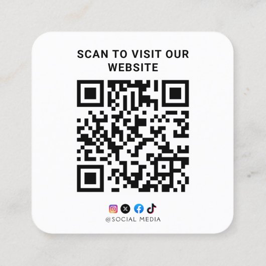 Modern  Custom Logo and QR Code スクエア名刺 (裏面)