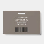Modern Custom Logo Bar Code Employee Staff Name バッジ (裏面)