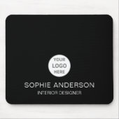 Modern Custom Logo Black Professional Business マウスパッド (正面)