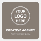 Modern Custom Logo Creative Agency Taupe Business スクエアシール (正面)