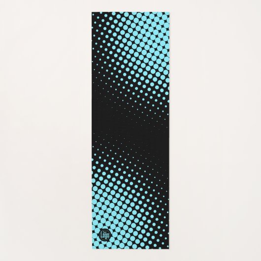 Modern Custom Logo Electric-Blue Halftone on Black ヨガマット (正面)