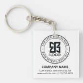 Modern Custom Logo QR Code Business Promotional キーホルダー (正面)