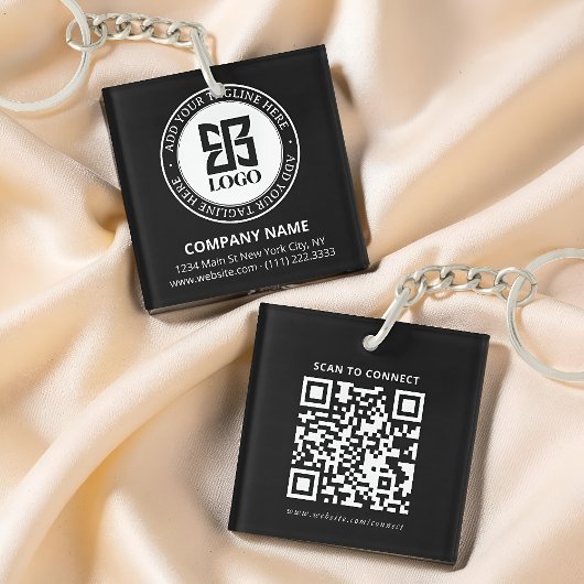 Modern Custom Logo QR Code Business Promotional キーホルダー